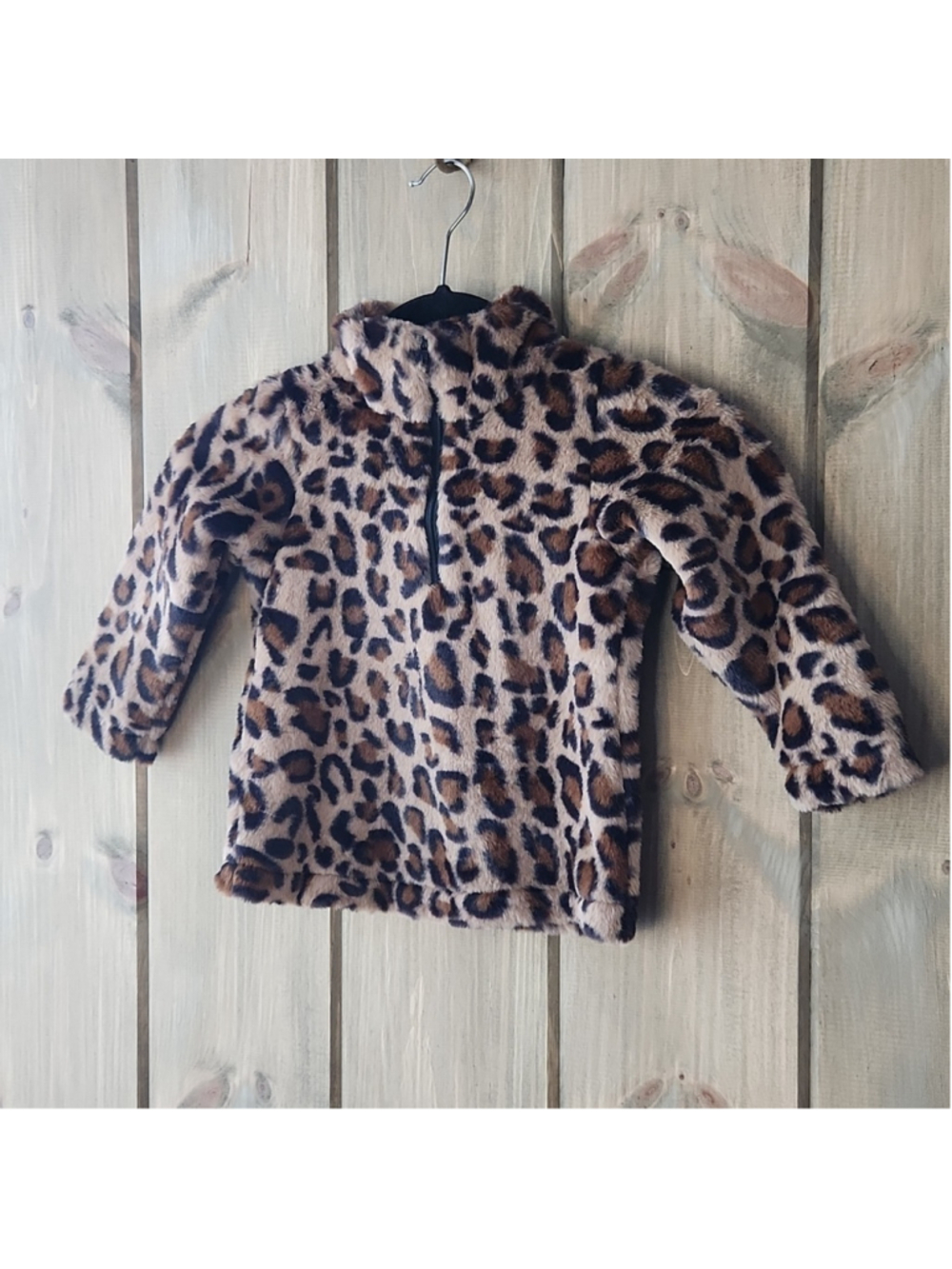 CLOVER COTTAGE,faux fur leopard pullover jacket SZ 2T